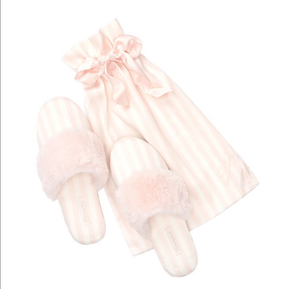 Victoria Secret signature satin slippers